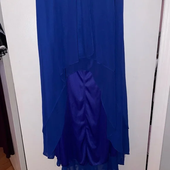 Strapless Blue High Low Size 14 Dress - Picture 2 of 3